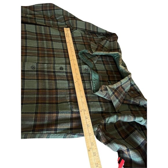 Pendleton vintage Board Shirt Plaid 100% Wool Men's Medium green brown holiday - Picture 4 of 6